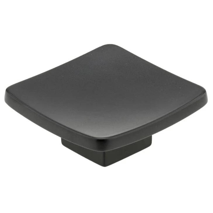 Contemporary Knob, 2-1/4" x 2-1/4", Matte Black